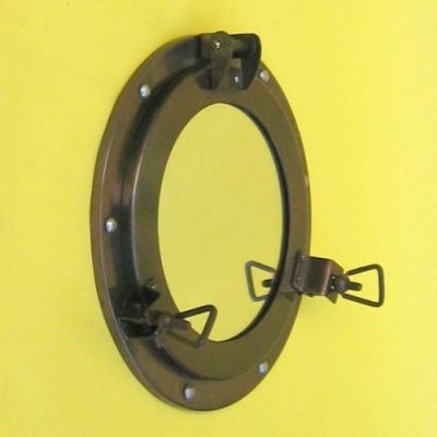 IR4862 - Porthole Iron Antique Finish Mirror, 9"