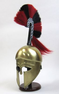 IR80560 - Greek Helmet W/Plume Brass Plated