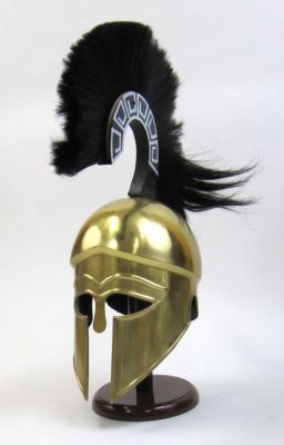 IR80561 - Greek Helmet W/Plume Brass Plated