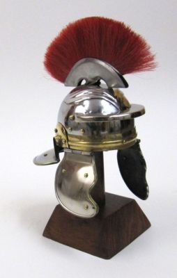 IR80641G - Mini Roman Helmet With Plume