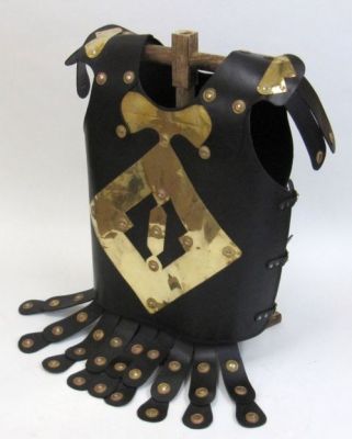 IR807601 - Faux Leather Armor Cuirass Brass Fitted