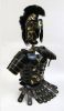 IR80850 - Roman Black Muscle Armor Cuirass Set With Shoulders And Helmet With Plume