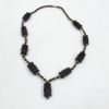 JR1250 - Necklace Wooden 9 Barrel Small Bead 2-Color 24