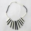 JR148 - Necklace Bone Beads Strips Black&White