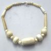 JR152 - Necklace Bone Beads Tubes Balls W/Barrel