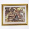 MR3314 - Painting With Frame And Glass Cover - Two Women With Sleeping Musician