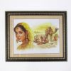 MR3329 - Painting With Frame And Glass Cover - Portrait And Two Camels