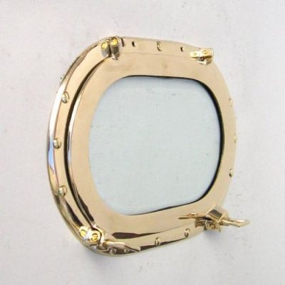 MR48600 - Brass Porthole Oblong w/ Glass 14"