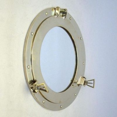 MR4861 - Porthole Brass w/ Mirror, 14.75"