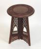 SH1131 - Carved Wooden Table 3 Legs Inlay