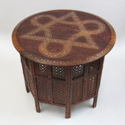 SH1230 - Carved Wooden Table, Octagonal Stand