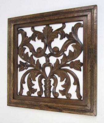 SH15756 - Carved wooden wall panel, wall hanging, vines