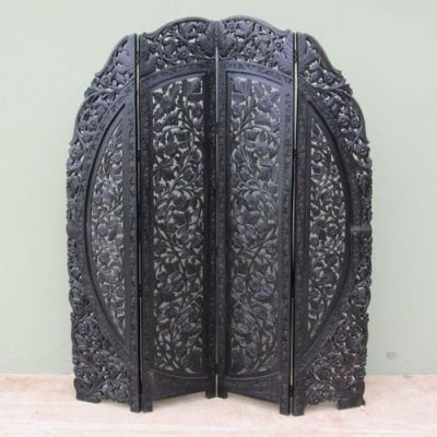 SH15822 - Carved Wooden Screen Deluxe Black