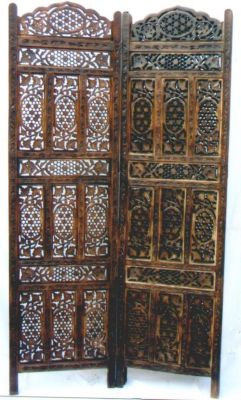 SH15839 - Carved Wooden Screen, 4 panel