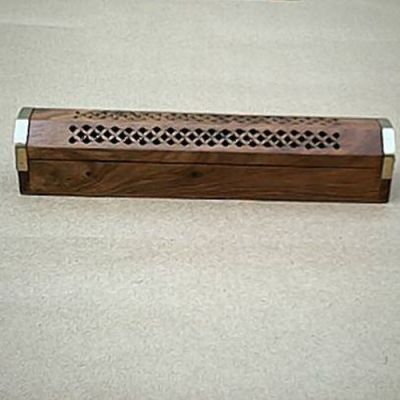 SH18971 - Wood incense box, inlaid