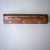 SH18973 - Wood incense coffin box, Brass inlaid design