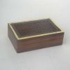 SH3050 - Wooden Box, Perforated, Brass Inlay