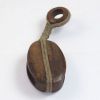 SH48440 - Wooden Pulley Block Tackle Single Wheel with rope tie and wooden eyelet