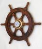 SH48640 - Porthole Ship Wheel Clock, 18"