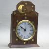 SH4867 - Wooden Hut Moon Clock, Brass Inlaid