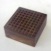 SH6897 - Wooden Perforated Box, Brass Inlaid
