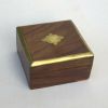 SH6898 - Wood Box, Brass Inlay