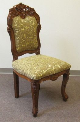 SH7019 - Carved Sheesham Wood Cushioned Chair