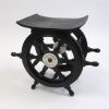 SH8962A - Wooden Pirate Ship Wheel Table w/ Aluminum Hub, 16"