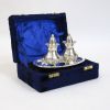 SP2089 - Chrome plated brass Salt & Pepper set in velvet box