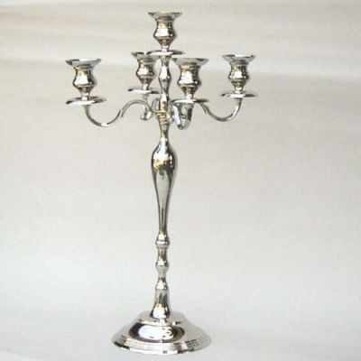 SP22612 - Brass Candelabrum 5 light Candle Holder, Chrome Finish