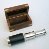 SP48256 - Chrome Pullout Telescope, 6.125"Wood Box