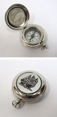 SP48423 - Solid Brass Dalvey Compass Ship Design - chrome plated