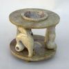 SS22060 - Soapstone Oil Burner, Three Pillar Elephants