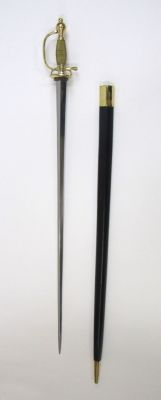 WP12362 - Steel Colichemarde Blade Sword w/ Faux Leather Scabbard