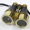 BR48532 - Brass Binoculars w/ Faux Leather Wrap