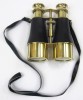BR48532 - Brass Binoculars w/ Faux Leather Wrap
