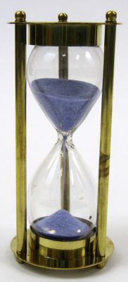 BR4864CB - Brass "MARY ROSE" 3-min. Hourglass w/Purple Sand