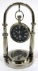 BR48654A - Brass Hanging Clock & Compass (Black Face)