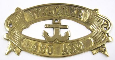 BR9022 - Brass Sign "WELCOME ABOARD"