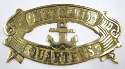 BR9023 - Brass Sign "MERMAID QUARTERS"