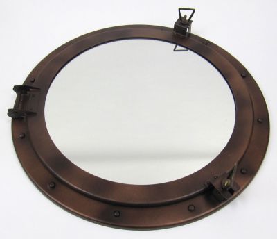 IR48631 - Iron Porthole, Mirror, Antique Finish, 21"