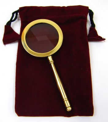 MR4810A - Magnifying Glass w/ Lg Velvet Pouch 5"