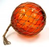 MR4803A - Glass & Rope 12" Fishing Float (Amber)