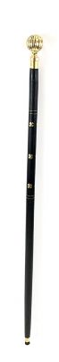 WP13201S - Solid Cast Brass Handle Cane With Solid Brass Inlay, Unisex 